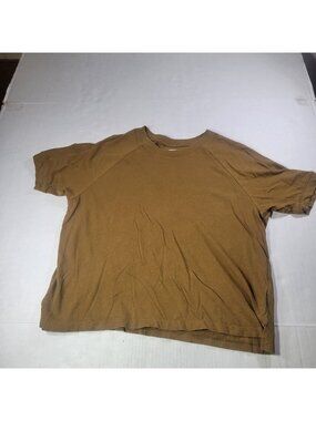 Madewell Women Brown 100% Cotton Short Sleeve Crewneck T-Shirt Size XS